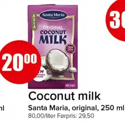 Spar Santa Maria coconut milk tilbud