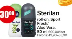 Spar Sterilan roll-on, Sport Fresh/Aloe Vera tilbud