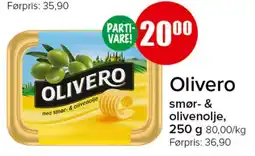Spar Olivero smør- & olivenolje tilbud