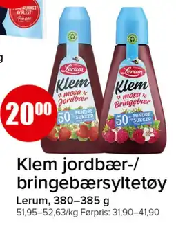 Spar Lerum klem jordbær-/bringe bærsyltetøy tilbud