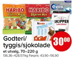 Spar Godteri/tyggis/sjokolade tilbud