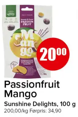 Spar Sunshine Delights Passionfruit Mango tilbud
