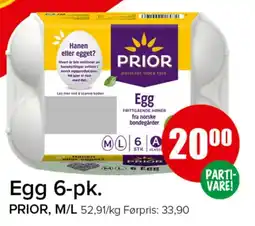 Spar Prior Egg 6-pk tilbud