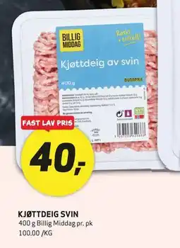 Bunnpris KJØTTDEIG SVIN tilbud