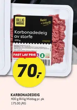 Bunnpris KARBONADEDEIG tilbud