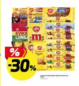 Bunnpris UTVALGTE SJOKOLADER, POSER OG KJEKS FRA FREIA tilbud