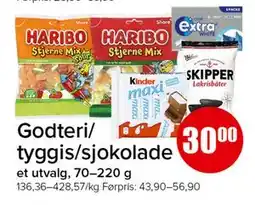 Spar Godteri/tyggis/sjokolade tilbud