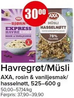 Spar Havregrøt/Müsli tilbud