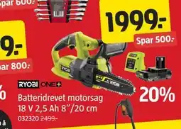 Jula Batteridrevet motorsag 18 V 2,5 Ah 8”/20 cm tilbud