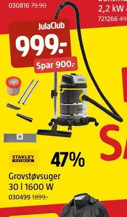Jula Grovstøvsuger 30 l 1600 W, Medlemspris tilbud