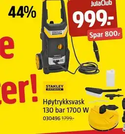 Jula Høytrykksvask 130 bar 1700 W, Medlemspris tilbud