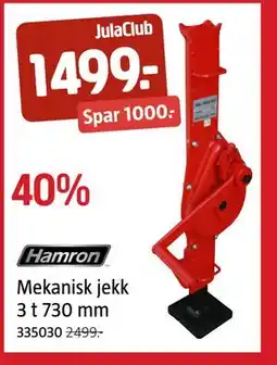 Jula Mekanisk jekk 3 t 730 mm, Medlemspris tilbud