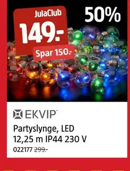 Jula Partyslynge, LED 12,25 m IP44 230 V, Medlemspris tilbud