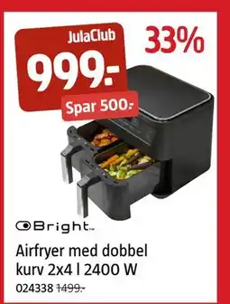 Jula Airfryer med dobbel kurv 2x4 l 2400 W, Medlemspris tilbud