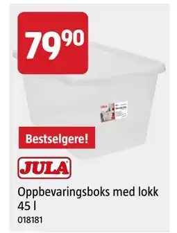 Jula Oppbevaringsboks med lokk 45 l tilbud