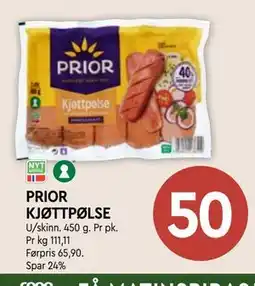 Coop Mega PRIOR KJØTTPØLSE tilbud