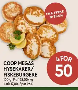 Coop Mega COOP MEGAS HYSEKAKER/ FISKEBURGERE tilbud