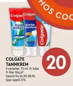 Coop Mega COLGATE TANNKREM tilbud