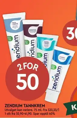 Coop Mega ZENDIUM TANNKREM tilbud