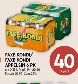 Coop Mega FAXE KONDI/ FAXE KONDI APPELSIN 6 PK tilbud