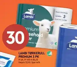 Coop Mega LAMBI TØRKERULL PREMIUM 3 PK tilbud