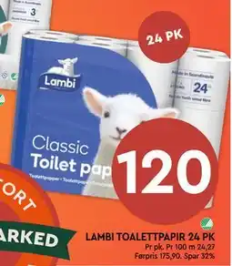 Coop Mega LAMBI TOALETTPAPIR 24 PK tilbud