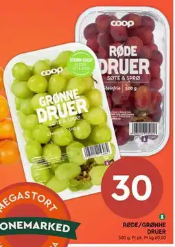 Coop Mega RØDE/GRØNNE DRUER tilbud