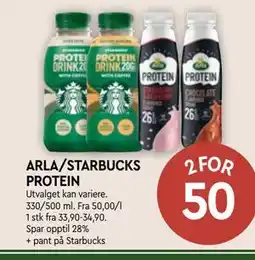 Coop Mega ARLA/STARBUCKS PROTEIN tilbud