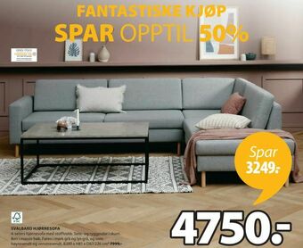 JYSK Svalbard hjørnesofa tilbud