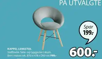 JYSK Kappel lenestol tilbud