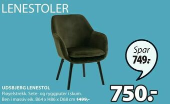 JYSK Udsbjerg lenestol tilbud