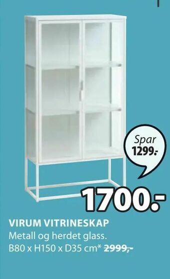 JYSK Virum vitrineskap tilbud