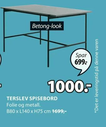 JYSK Terslev spisebord tilbud