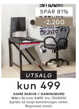 Skeidar GAME SKRIVE-/ GAMINGBORD tilbud