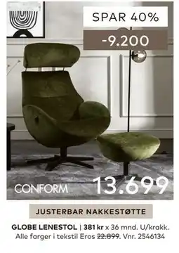 Skeidar GLOBE LENESTOL tilbud