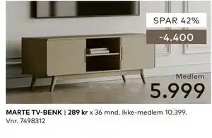 Skeidar MARTE TV-BENK tilbud