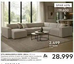 Skeidar STYL MODULSOFA U-SOFA tilbud