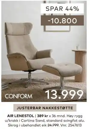 Skeidar AIR LENESTOL tilbud