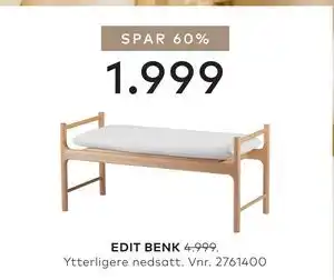 Skeidar EDIT BENK tilbud