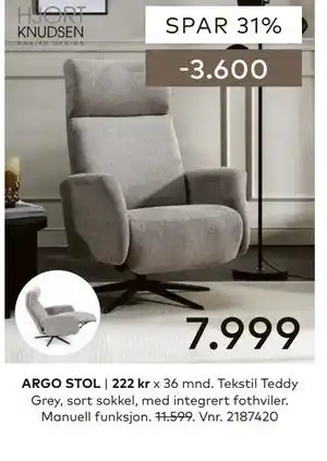 Skeidar ARGO STOL tilbud