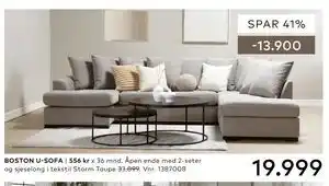 Skeidar BOSTON U-SOFA tilbud