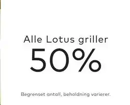 Skeidar Alle Lotus griller tilbud