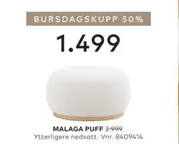 Skeidar MALAGA PUFF tilbud