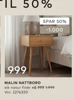 Skeidar MALIN NATTBORD tilbud