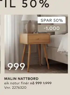 Skeidar MALIN NATTBORD tilbud