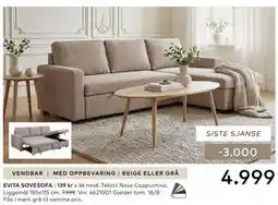 Skeidar EVITA SOVESOFA tilbud