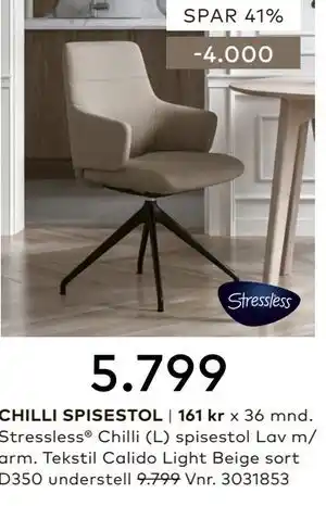 Skeidar CHILLI SPISESTOL tilbud