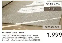 Skeidar HOBSON GULVTEPPE tilbud