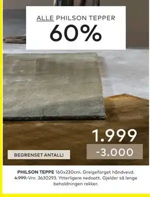 Skeidar PHILSON TEPPE tilbud