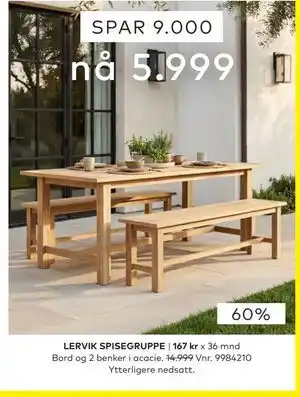 Skeidar LERVIK SPISEGRUPPE tilbud